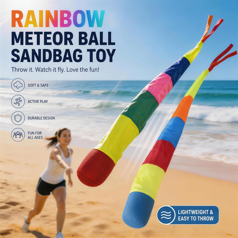 Kids Outdoor Ball - Rainbow Meteor Ball Soft Sandbag Toy