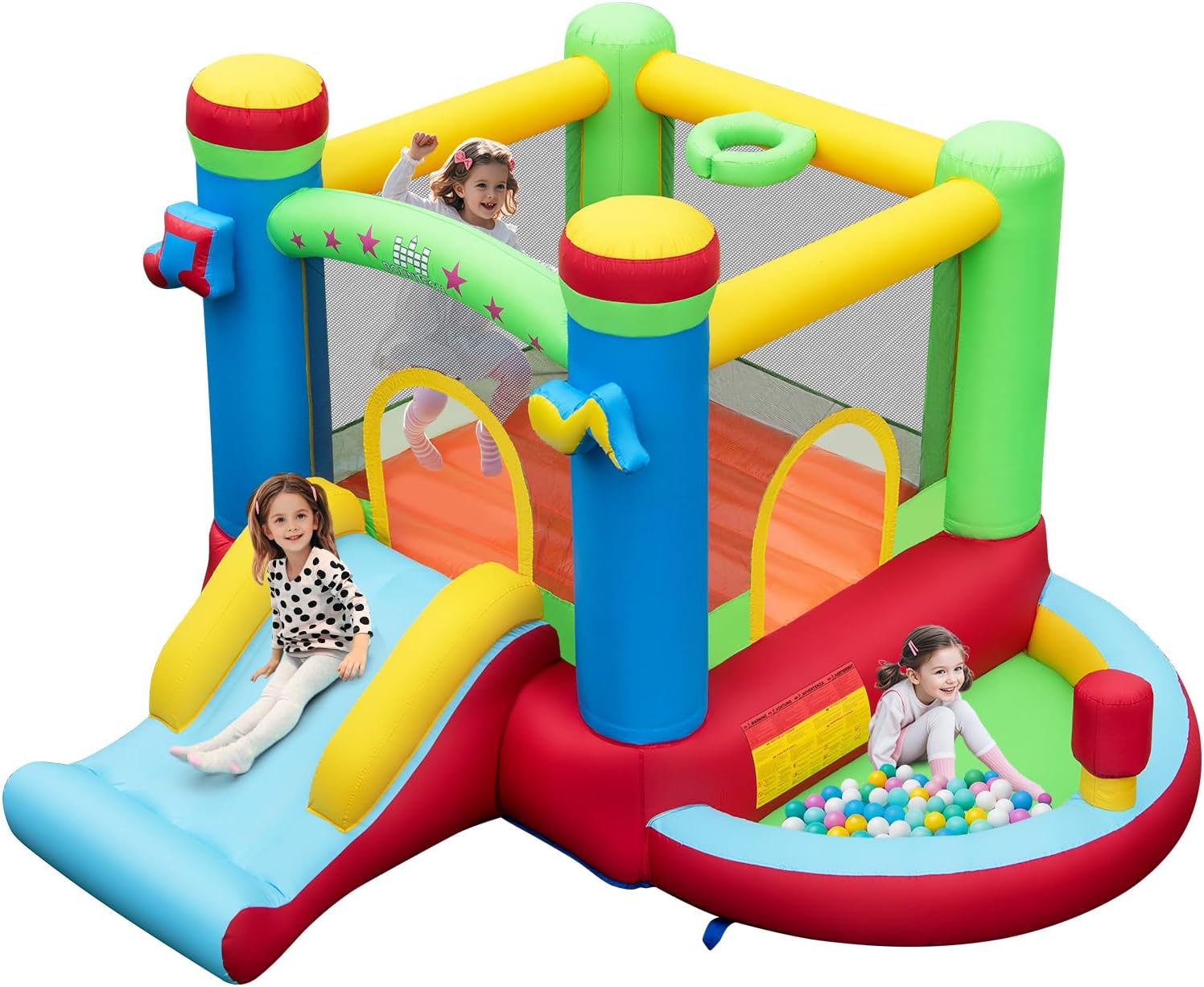 Kids Outdoor Ball - Inflatable Bounce House with Ball Pit,