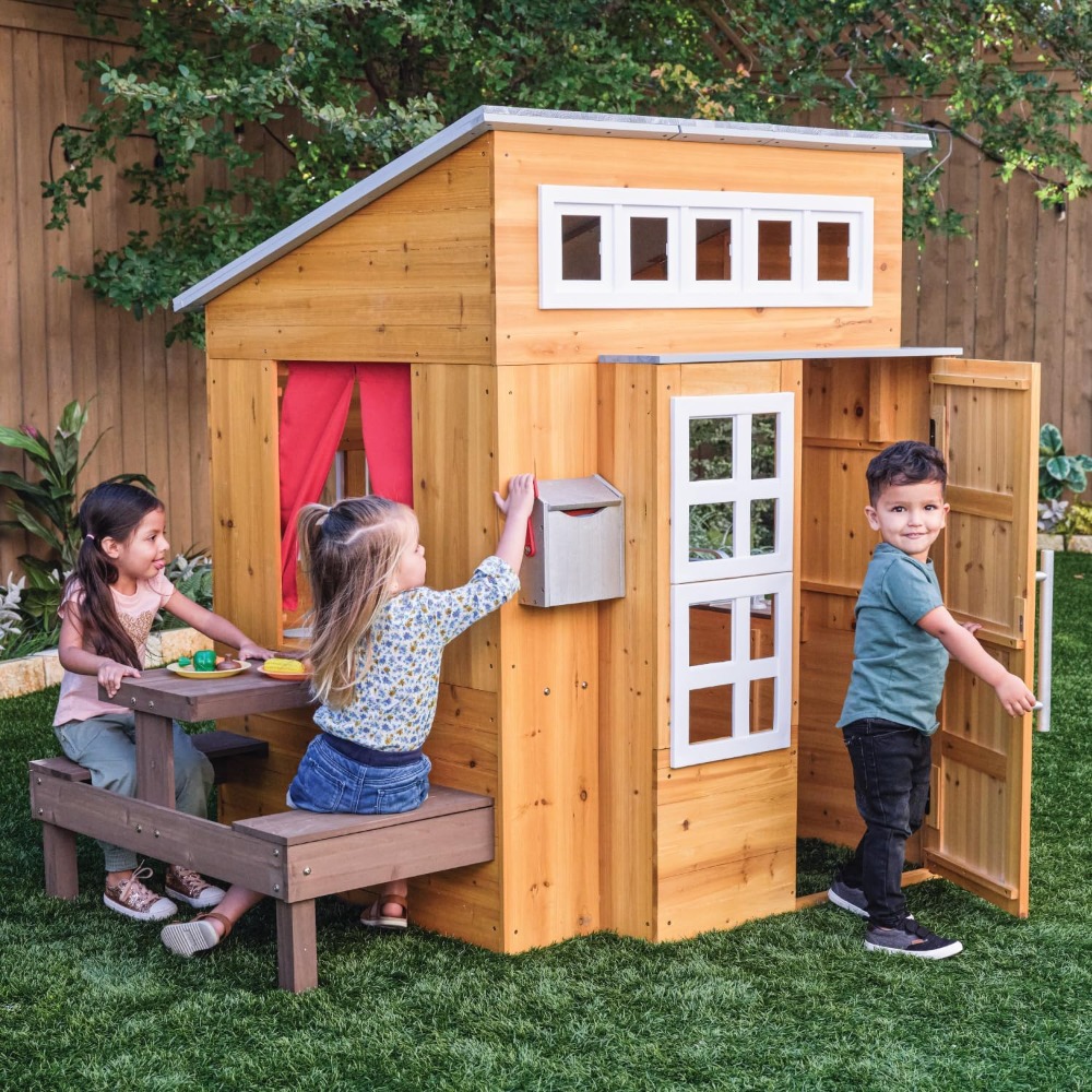 Modern Outdoor Wooden Playhous - Kids Outdoor Grill ulasan dan harga