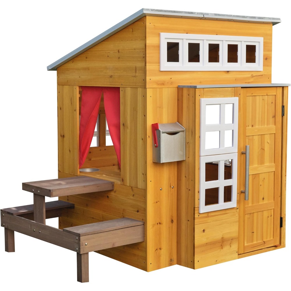 Modern Outdoor Wooden Playhous - Kids Outdoor Grill ulasan dan harga