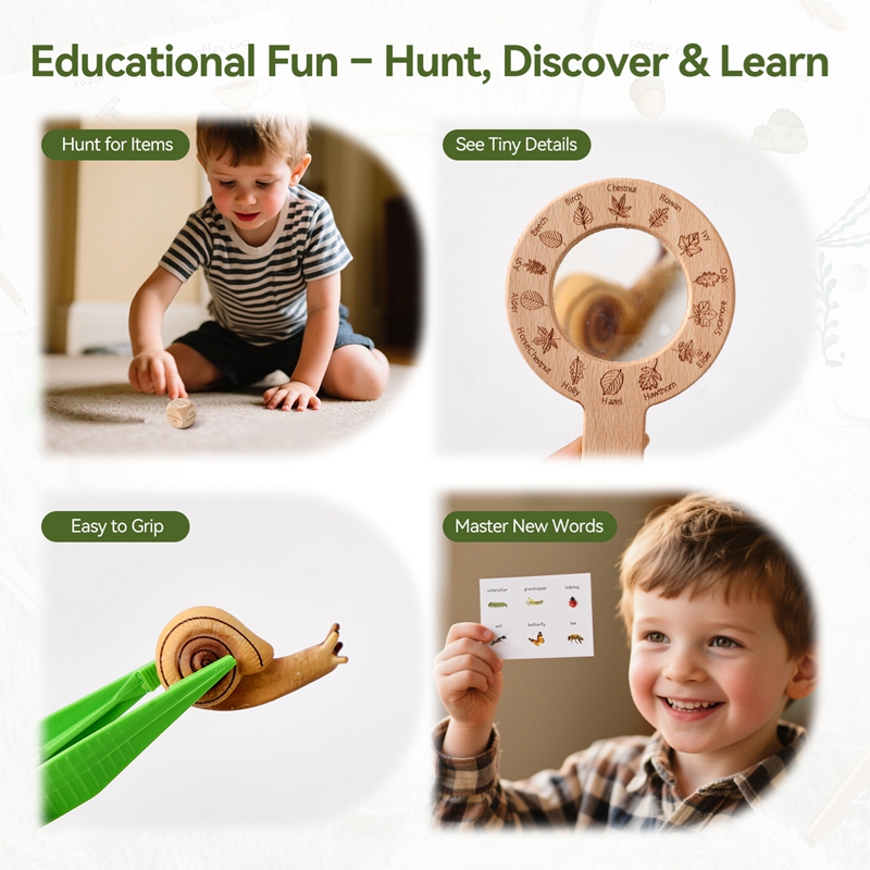 Wooden Montessori Toys Treasur - Kids Outdoor Explorer Set ulasan dan harga