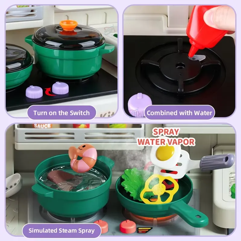 90cm Large Pretend Play Kitche - Kids Outdoor Kitchen Set ulasan dan harga