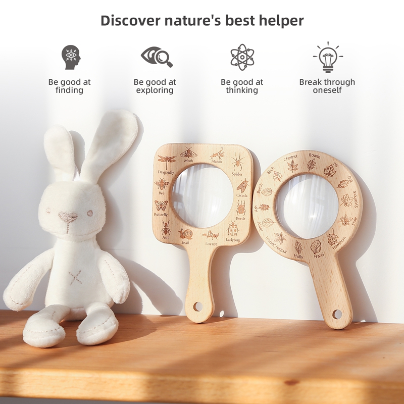 Wooden Magnifying Glass Set An - Kids Outdoor Explorer Set ulasan dan harga