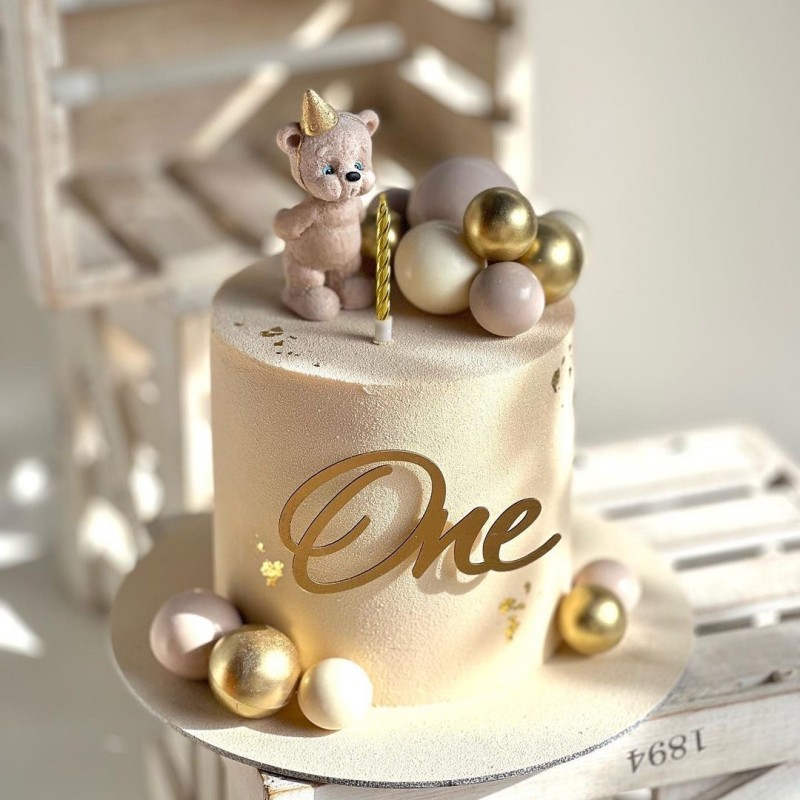 Acrylic Gold Letter One Cake T - Kids Outdoor Merry Go Round ulasan dan harga