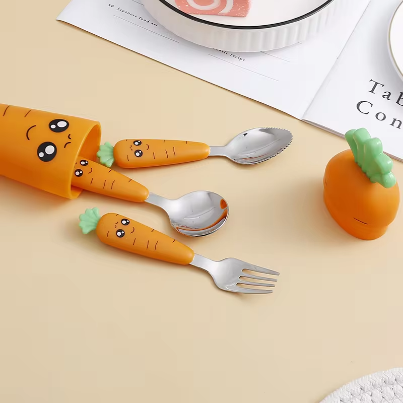 Stainless Steel Carrots Tablew - Kids Outdoor Kitchen Set ulasan dan harga