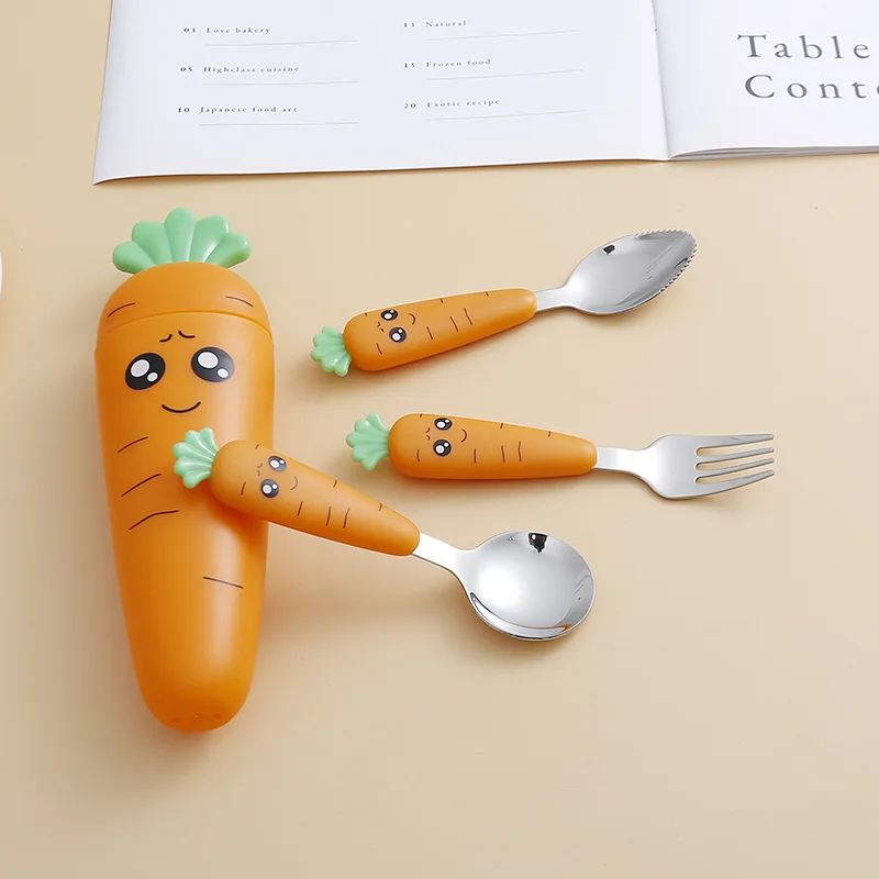 Stainless Steel Carrots Tablew - Kids Outdoor Kitchen Set ulasan dan harga