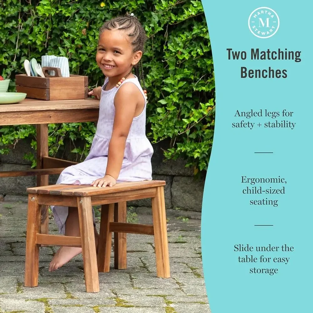 Kids Outdoor Crat Table, Bench - Kids Outdoor Bench With Umbrella ulasan dan harga