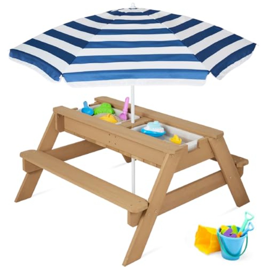 Outdoor kids picnic table with - Kids Outdoor Table With Umbrella ulasan dan harga