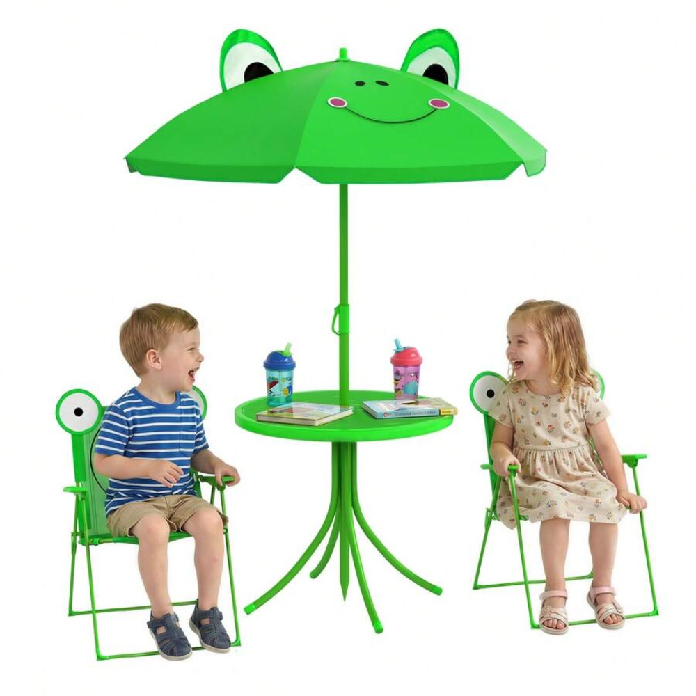 Kids Table and Chair Set Outdo - Kids Outdoor Table With Umbrella ulasan dan harga
