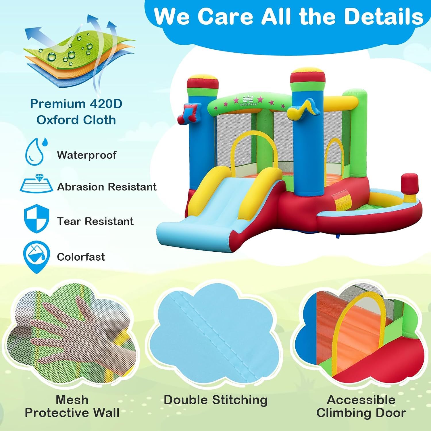 Inflatable Bounce House with B - Kids Outdoor Ball ulasan dan harga