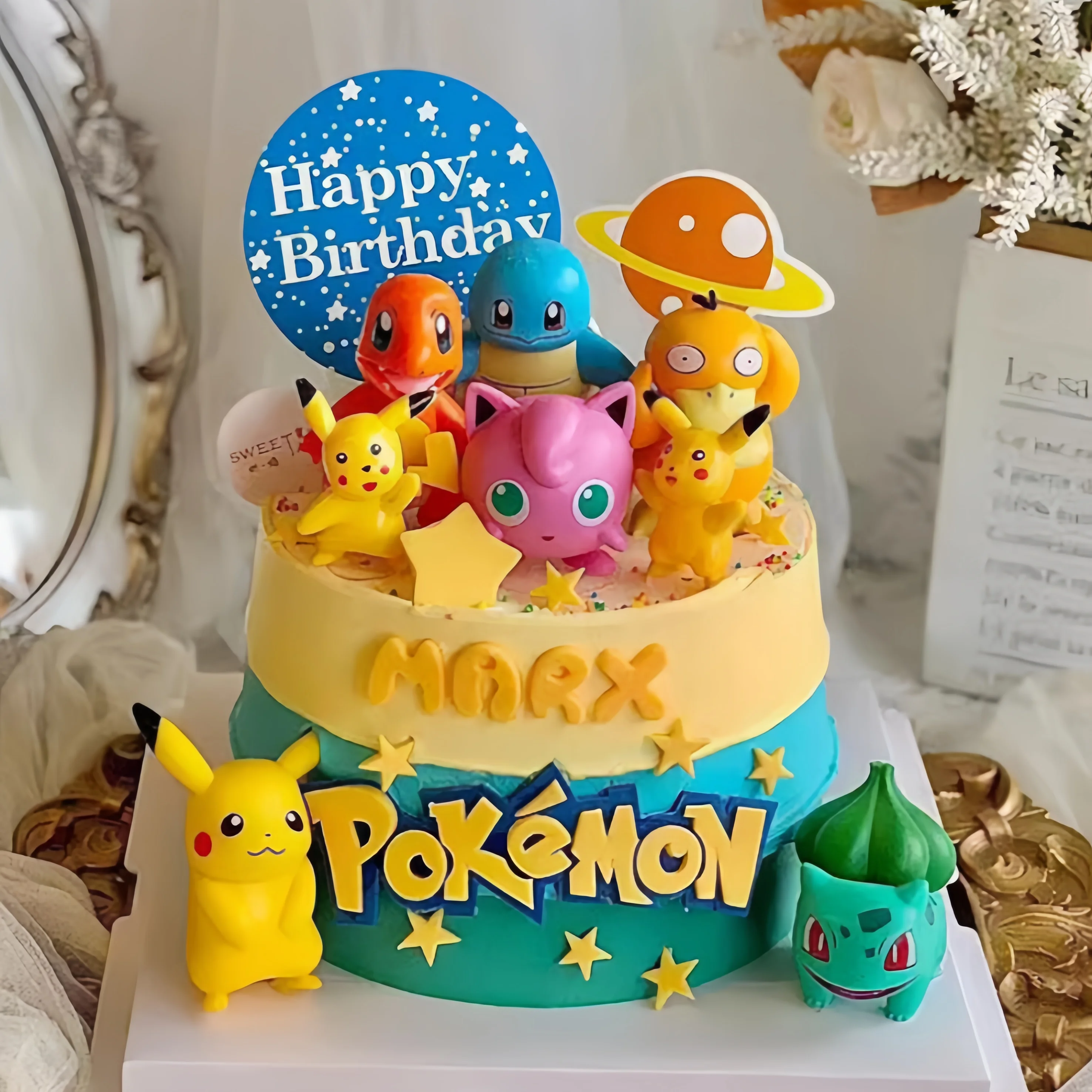 6Pcs/set Pokemon Monster Cake  - Kids Outdoor Merry Go Round ulasan dan harga