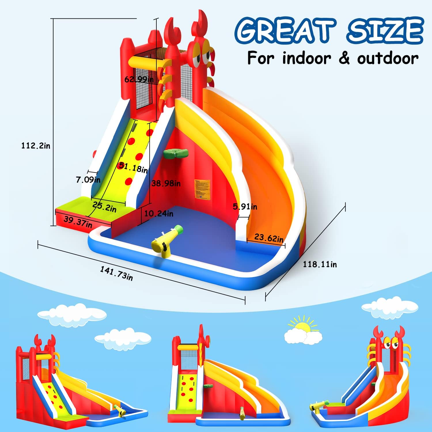 Large Inflatable Bounce House  - Kids Outdoor House ulasan dan harga