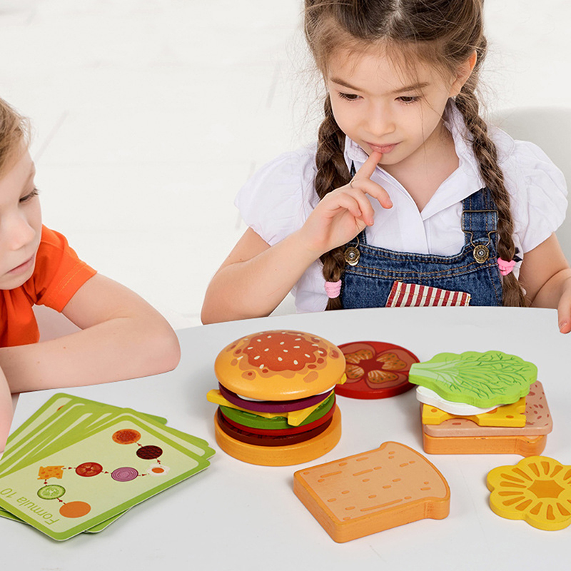 ·NewWooden Hamburg Sandwich St - Kids Outdoor Kitchen Set ulasan dan harga