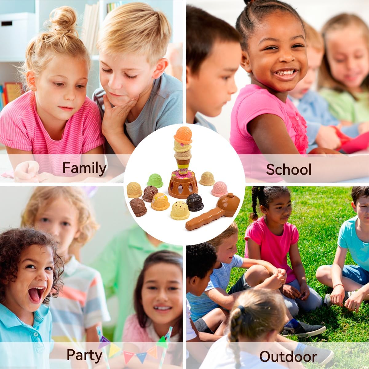 Children's Ice Cream Stacking  - Kids Outdoor Kitchen Set ulasan dan harga
