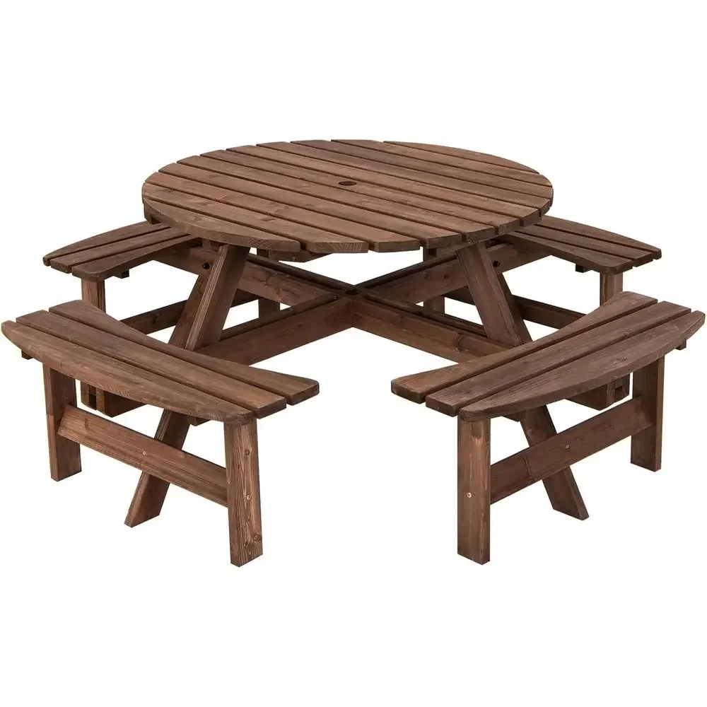 Wooden Picnic Table Set with W - Kids Outdoor Bench With Umbrella ulasan dan harga