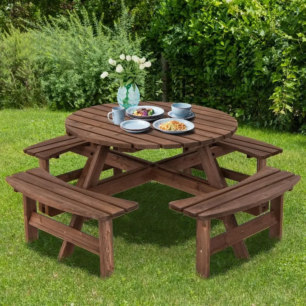 Wooden Picnic Table Set with W - Kids Outdoor Bench With Umbrella ulasan dan harga