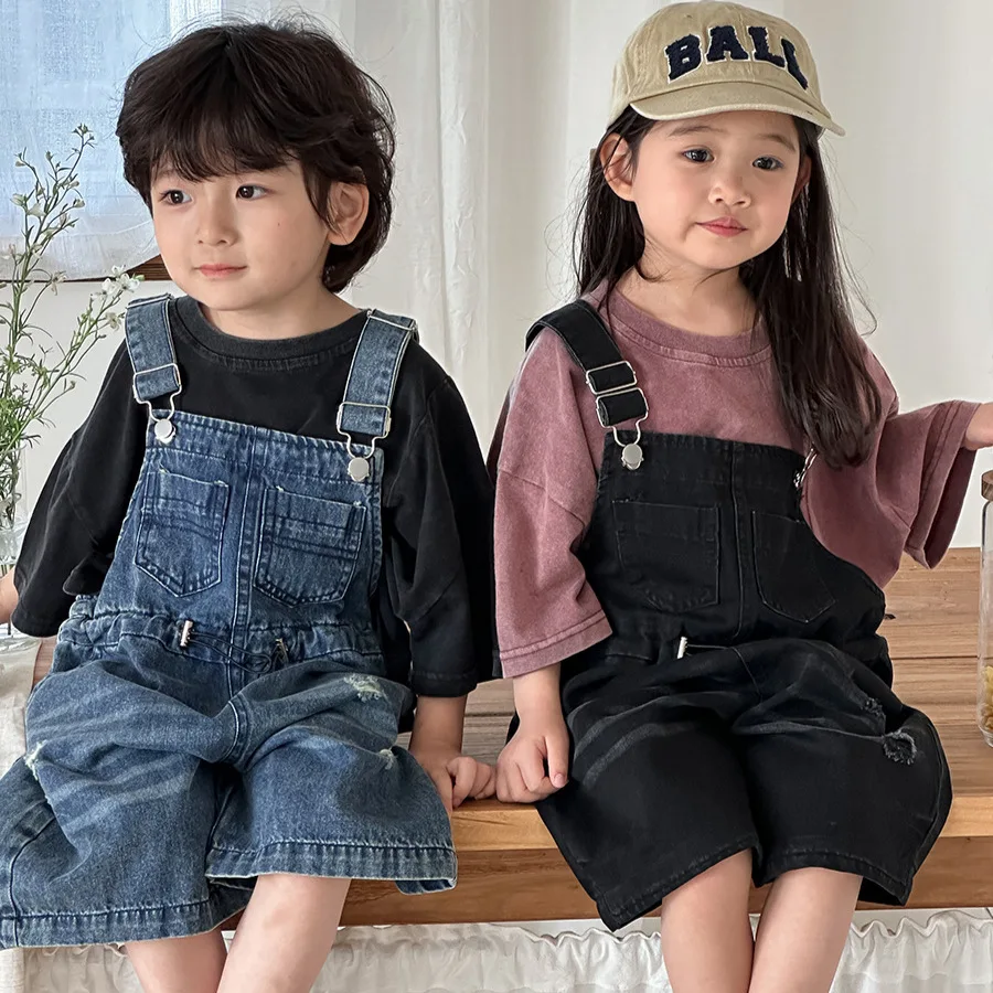 2026 Summer Unisex Kids Denim  - Kids Outdoor Overalls ulasan dan harga