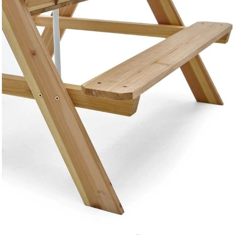 Wooden Kids Picnic Table Outdo - Kids Outdoor Bench With Umbrella ulasan dan harga