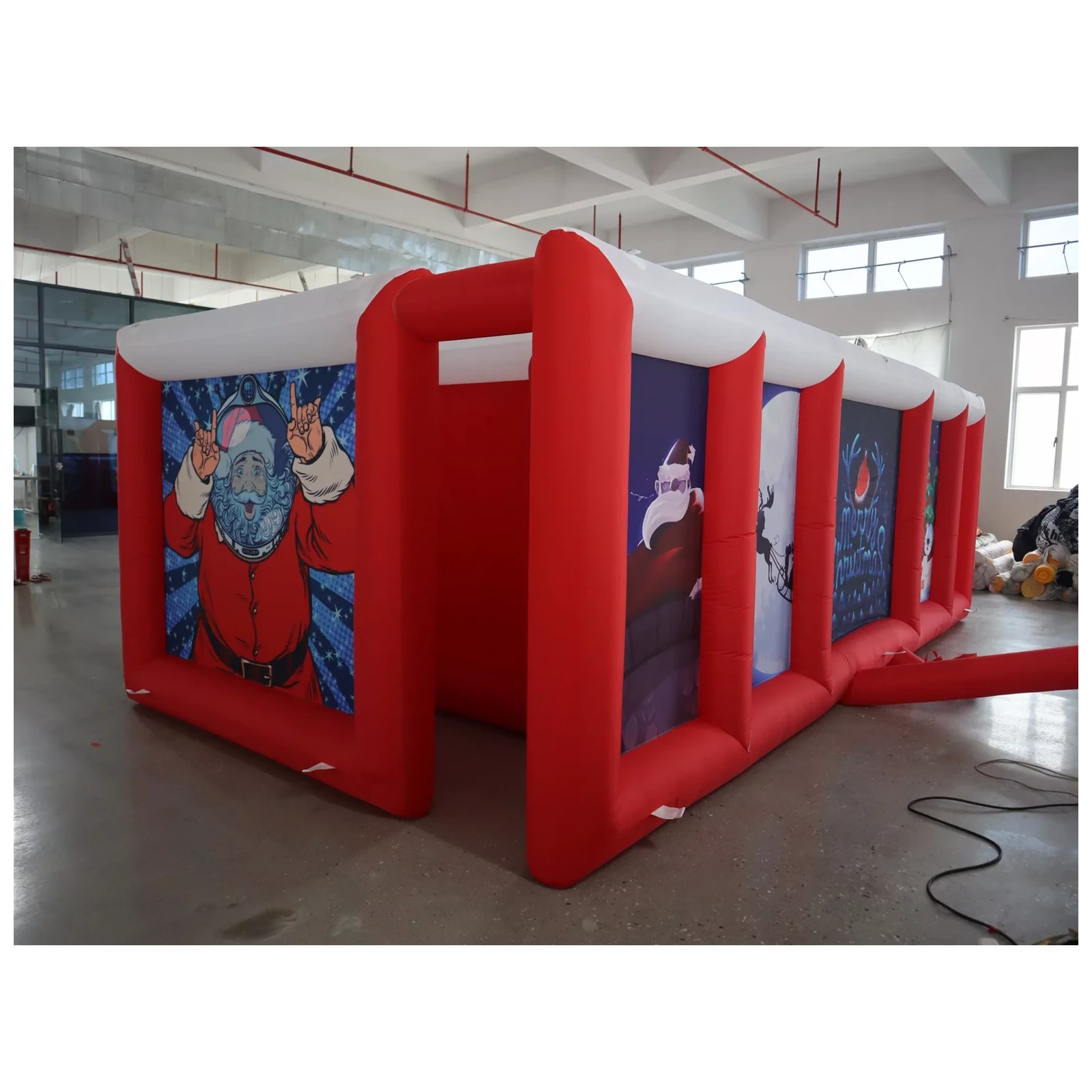Large Red White Flat Roof Infl - Kids Outdoor Games ulasan dan harga
