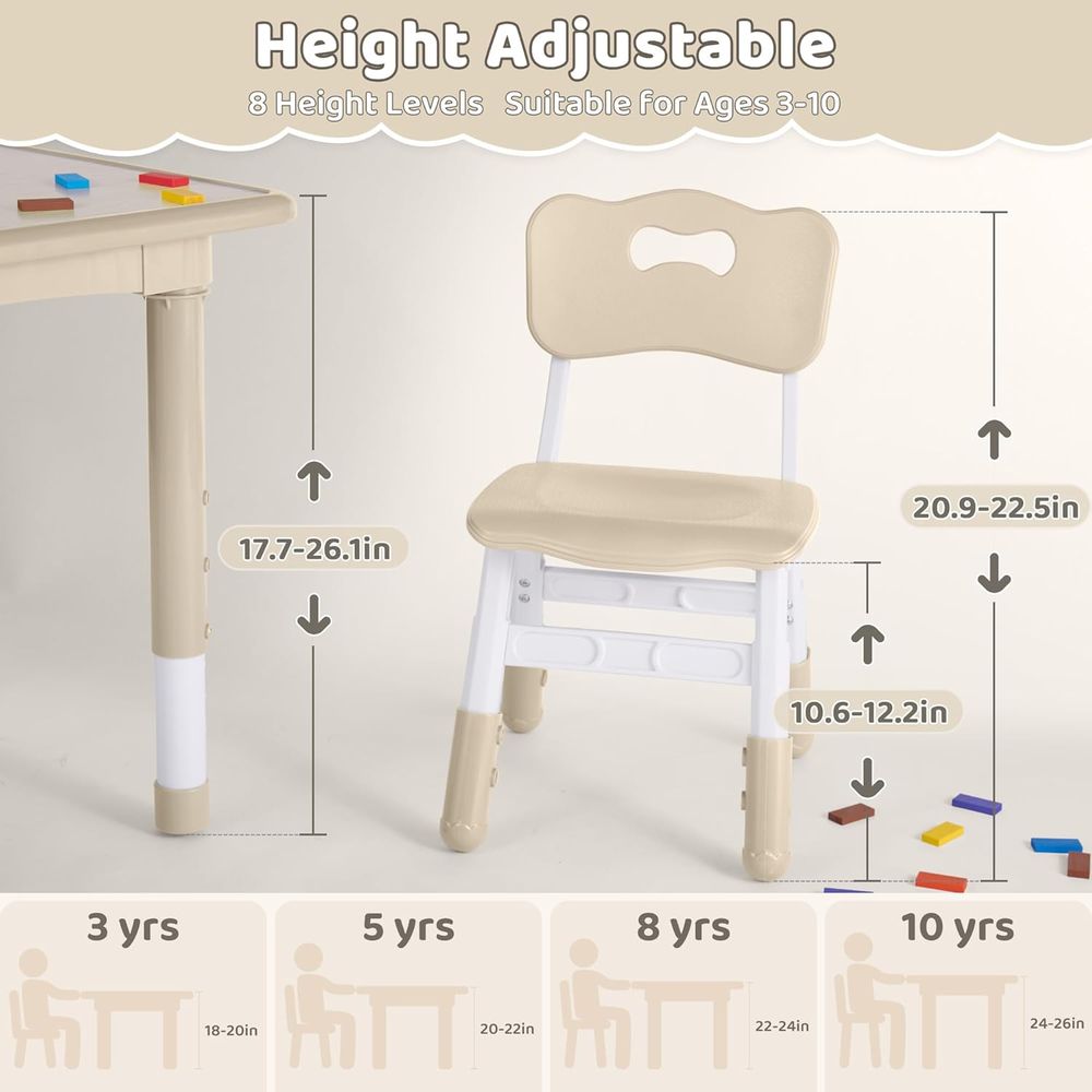 Kids Table and 4 Chairs Set, H - Kids Outdoor Table And Chairs ulasan dan harga