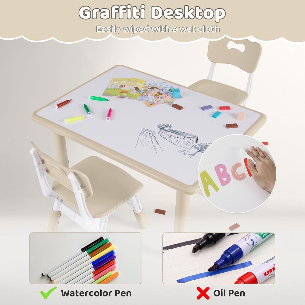 Kids Table and 4 Chairs Set, H - Kids Outdoor Table And Chairs ulasan dan harga