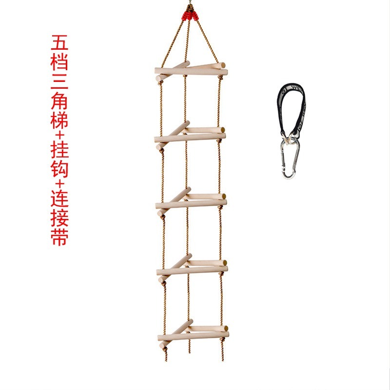 5 Rungs Single Head Wooden Tri - Kids Outdoor Ladder ulasan dan harga